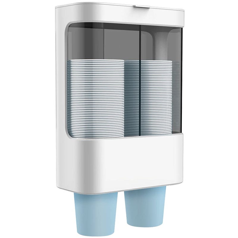 LBTING Water Cooler Cup Dispenser, Pull Type Wall Mounted Dispenser for 4oz - 6oz Cups â€“ White - Image 1